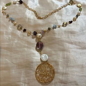 Gold and Multicolor Beaded Necklace